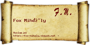Fox Mihály névjegykártya